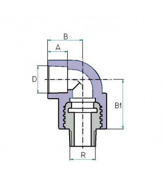 На фото Hi-Therm PP-R elbow 90° with male metal thread